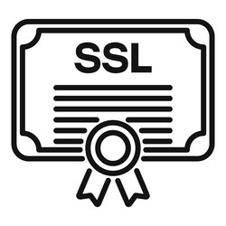 ssl certificate diploma icon outline web vector image