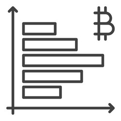 bitcoin graph crypto trading linear icon or symbol vector image