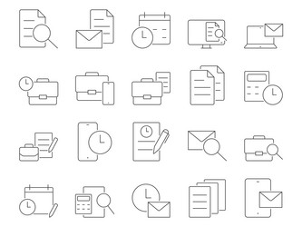 Business and productivity icons set vector