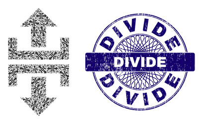 divide vertical direction recursive collage vector image