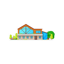 house building isolated patio facade exterior home vector