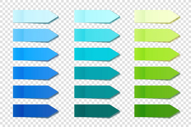 realistic sticky notes collection arrow flag tabs vector image