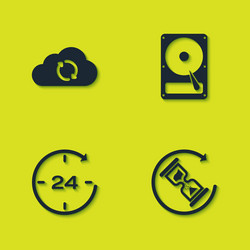 set cloud sync refresh waiting clock 24 hours vector image