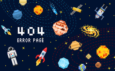 404 error page not found space background vector image
