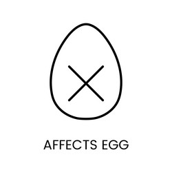 an egg with a cross icon in representing vector image