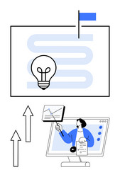 path to innovation with data progress tracking vector image