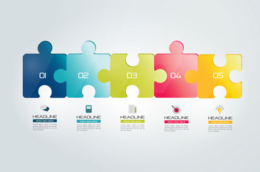 puzzle infographic steps chart template scheme vector image