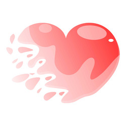 red heart splashing making abstract shape design vector image