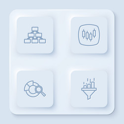 set line hierarchy organogram browser with stocks vector image