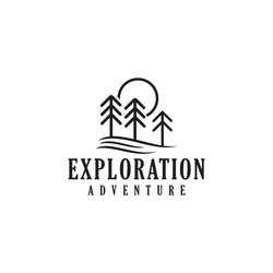 Simple flat pine forest logo design concept Vector Image