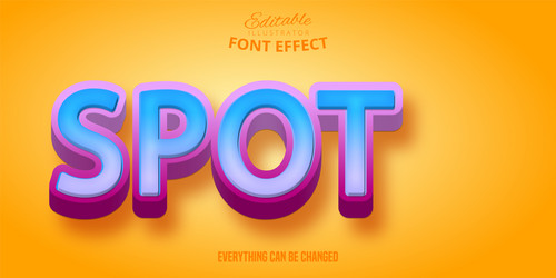 spot text 3d editable font effect vector image