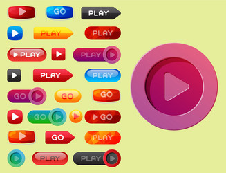 ui interface button play media internet website vector image