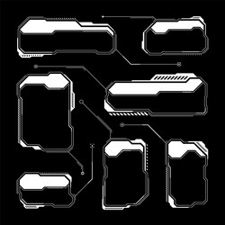 white futuristic hud ui elements sci-fi user vector image