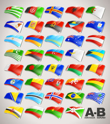 world flags icon collection from a to b vector