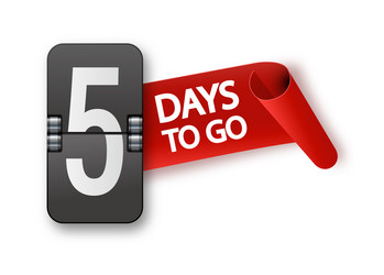 5 days to go icon set countdown of remaining vector image