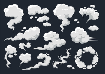 cartoon smoke smoky puffs and swirls smoking Vector Image