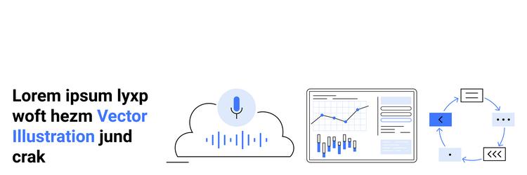 cloud computing and business analytics data vector image