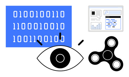 data analysis and visualization concept vector image