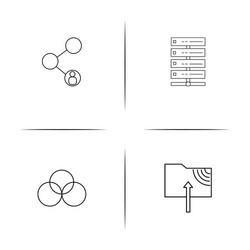 internet technologies simple linear icons set vector image