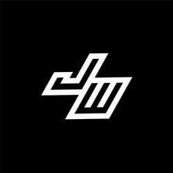 jw logo monogram with up to down style negative vector image