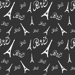 seamless pattern eiffel tower with heartshand vector image
