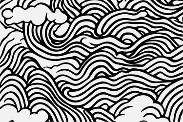 seamless pattern with hand drawn wavy lines vector image