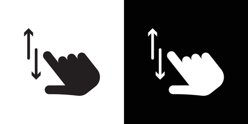 swipe up and down icon thin line flat vector image