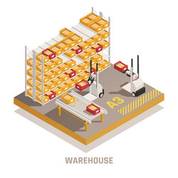 warehouse automation isometric element vector