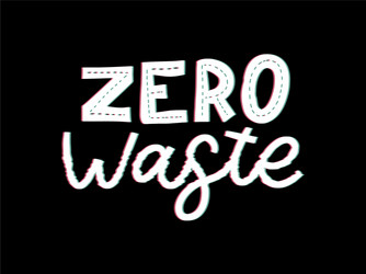 Zero waste lettering text eco green vector