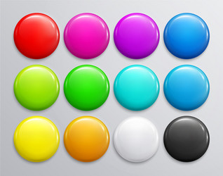 Glossy Badge Set - Round Buttons vector image
