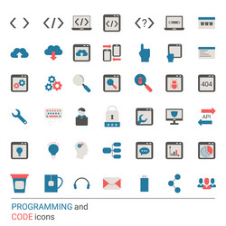 programming icon set vector image