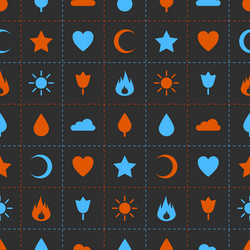 random abstract icons seamless pattern vector image