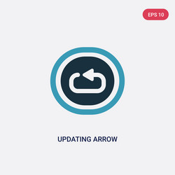 two color updating arrow icon from user interface vector image