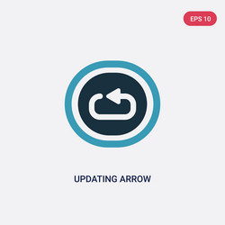 two color updating arrow icon from user interface vector