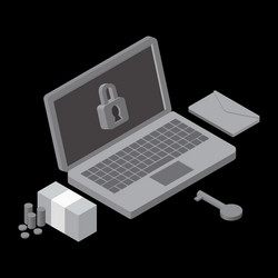 business data has been encrypted isometric vector