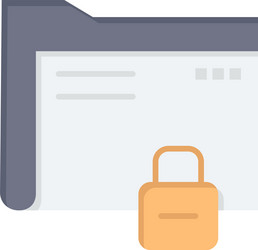 data folder password protection secure flat color vector image