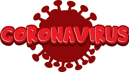 Font design for word coronavirus in red color vector