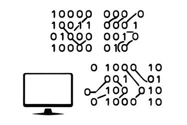 futuristic digital matrix in blue with binary vector image