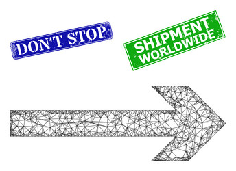 grunged don t stop stamp imitations and triangular vector image