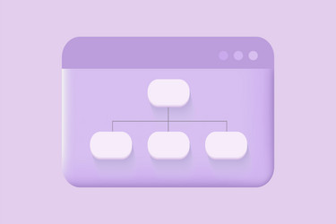 sitemap 3d icon flowchart ui ux vector image