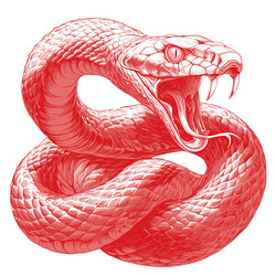 snake predator tattoo engraving linocut attack Vector Image