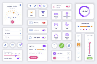 user interface elements set for smart home mobile vector image