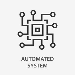 Automated system line icon on white background vector