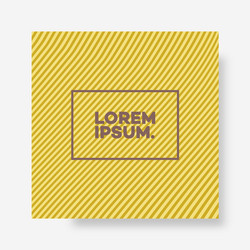 cover design template with abstract lines yellow vector image