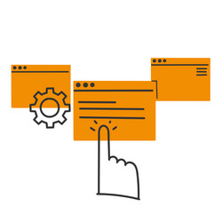 Hand drawn doodle website page interface Vector Image