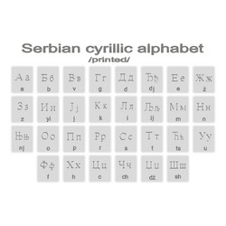 icons with printed serbian cirillic alphabet vector