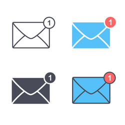 New incoming message icon set envelope vector