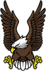 Powerful Eagle with Wings Vector Image