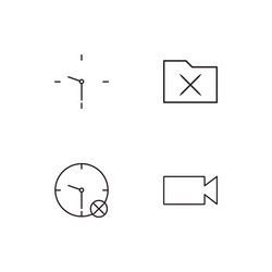 user interface linear icons set simple outline vector image