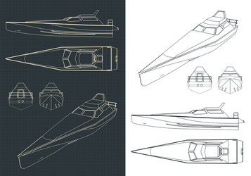 high speed boat drawings vector